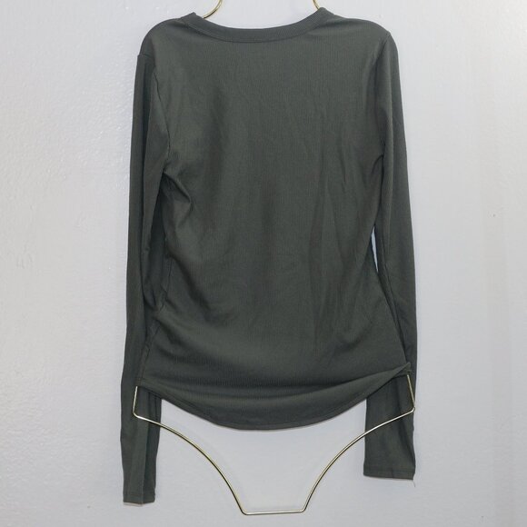 No Boundaries Forest Green Ribbed Long-Sleeve T-Shirt – Size XS 🍃 - Picture 2 of 7